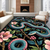 Whimsical Floral Snake Motif(Blue)