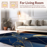 Navy Gold Abstract Marble Design(Blue)