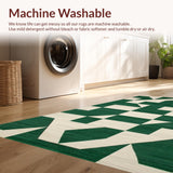 Modern Geometric Patio Rug(Green)