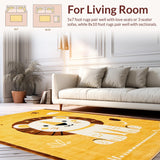 Adorable Round Wildlife Motif(Yellow)
