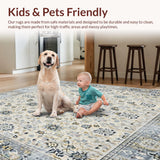 Artisan Mosaic Area with Timeworn Floral Geometry and Subtle Borders(Beige)