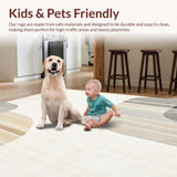 Abstract Horizon Beige Area Modern Earth Tone(Beige)