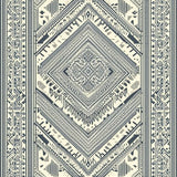 Geometric Dark Gray & Cream Modern Boho Design Diamond Motif(Gray)