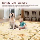 Timeless Area Faded Floral Scrollwork on a Warm Neutral Base(Beige)