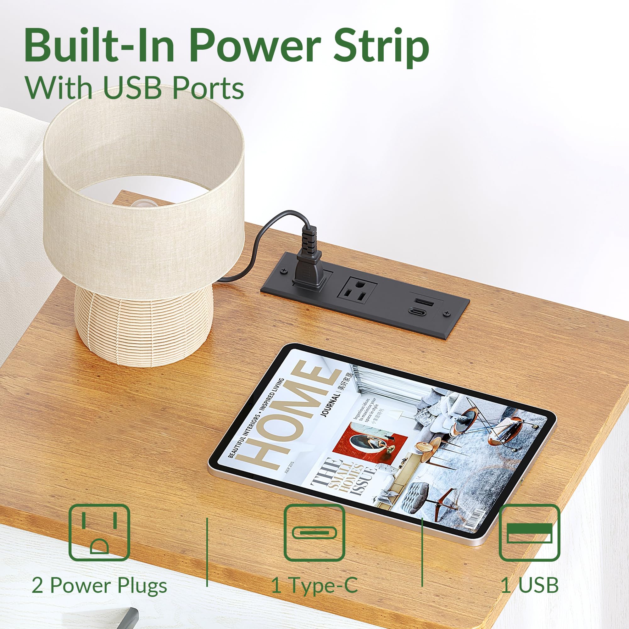 ODIKA Everyday Side Table with Fast Charging Station - ODIKA