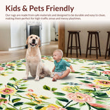 Boho Floral Bath for Shower Absorbent Mat with Rubber Backing(Ivory)