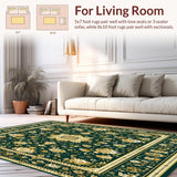 Classic Floral Area Non Slip Graceful Aesthetic(Green)