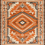Aztec Geometric Fall Low Pile(Orange)