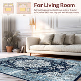 Elegant Medallion Distressed Aesthetic(Blue)