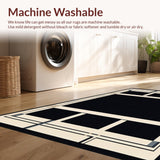 Athens Echoes Geometric Bordered Area Charcoal And Beige Tones(Black)