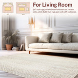 Abstract Woven Area Ivory Beige(Beige)