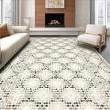 Geometric Diamond Runner Beige Grey Floor(Beige)