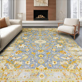 Artful Minimalist Symmetrical Floral Elements(Blue)