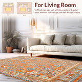 Modern Southwestern Area Paisley & Geometric Design(Orange)