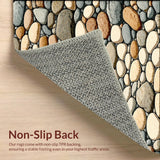 Artisan Pebble Path Runner Boho Zen Neutral Decor(Beige)