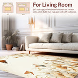 Artistic Beige Blossom Graceful Butterfly Flower Area(Beige)