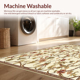 Refined Jacobean Vine Area Sophisticated Floral Floor Covering(Beige)