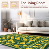 Bathroom with Yellow Flowers and Green Edges(Green)