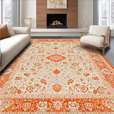 Stylish Boho Area Showcasing an Artistic Blend of Rustic and Beige Tones(Orange)