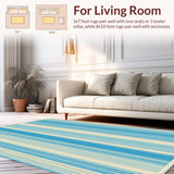 Wynona Indoor Area in Elegant Blue and Beige Shades(Beige)