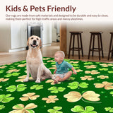 Whimsical Clover Patterned Welcome Mat(Green)