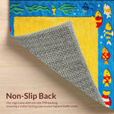 Vibrant Marine Life Classroom Non Slip Area(Blue)