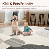 Modern Grey Beige Geometric Spotted Area for Contemporary Spaces(Gray)