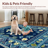 Navy Blue Coastal Symmetry Design(Blue)