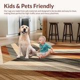 Modern Hallway Runner with Abstract Zigzag Earth Tone Design(Beige)