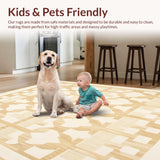 Modern Beige & Cream Geometric Area Abstract Shapes(Beige)