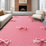 Preppy Pink Bow Bathroom Absorbent Plush(Pink)