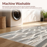 Boho Farmhouse Berber Style Area With Geometric Diamond Grid(Gray)