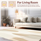 Abstract Horizon Area Non Slip Kitchen Runner(Beige)