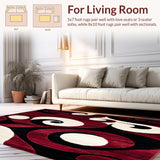 Modern Beige Runner Elegant Burgundy & Black Swirls(Red)