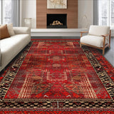 Rustic Abstract Hall Runner(Red)