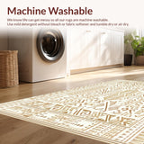 Modern Beige Ivory Boho Runner Tribal(Beige)