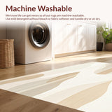 Abstract Horizon Area Non Slip Kitchen Runner(Beige)