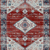 Contemporary Distressed Geometric Charm(Red)
