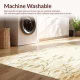 Natural Beige Boho Entryway Runner Non Slip Long Chic(Beige)