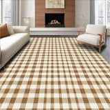 Modern Beige and White Plush Shag(Beige)