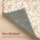 Beige Spring Floral Non Slip Pair(Beige)