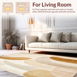 Abstract Arch Area Adhesive Non Skid Modern Pair(Beige)