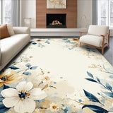 Summer Boho Flower Print with Artistic Botanical Shapes and Neutral Tones(Beige)