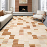 Artisan Inspired Neutral Cubist Checks with Gentle Beige Contrasts(Beige)