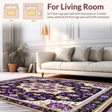 Intricate Floral Design Area with Elegant(Purple)