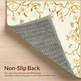 Elegant Low Pile with Gentle Floral Vine in Beige Hues(Beige)