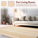 Neutral Circular with Textured Geometric Chevron and Boho Style(Beige)