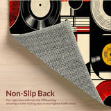 Farmhouse Record Mat with Nostalgic Design(Red)