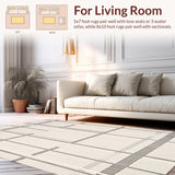 Modern Grid Runner for Kitchen Non Skid Hallway(Beige)