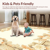 Serene Petal Border – Beige Area with Floral Frame(Beige)